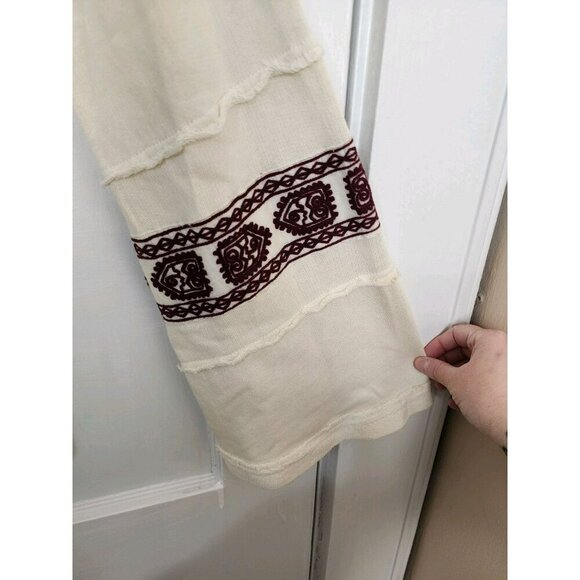 Free People Santa Maria Boho Embroidered Peasant French Terry Top Size Small NWT - Picture 6 of 8